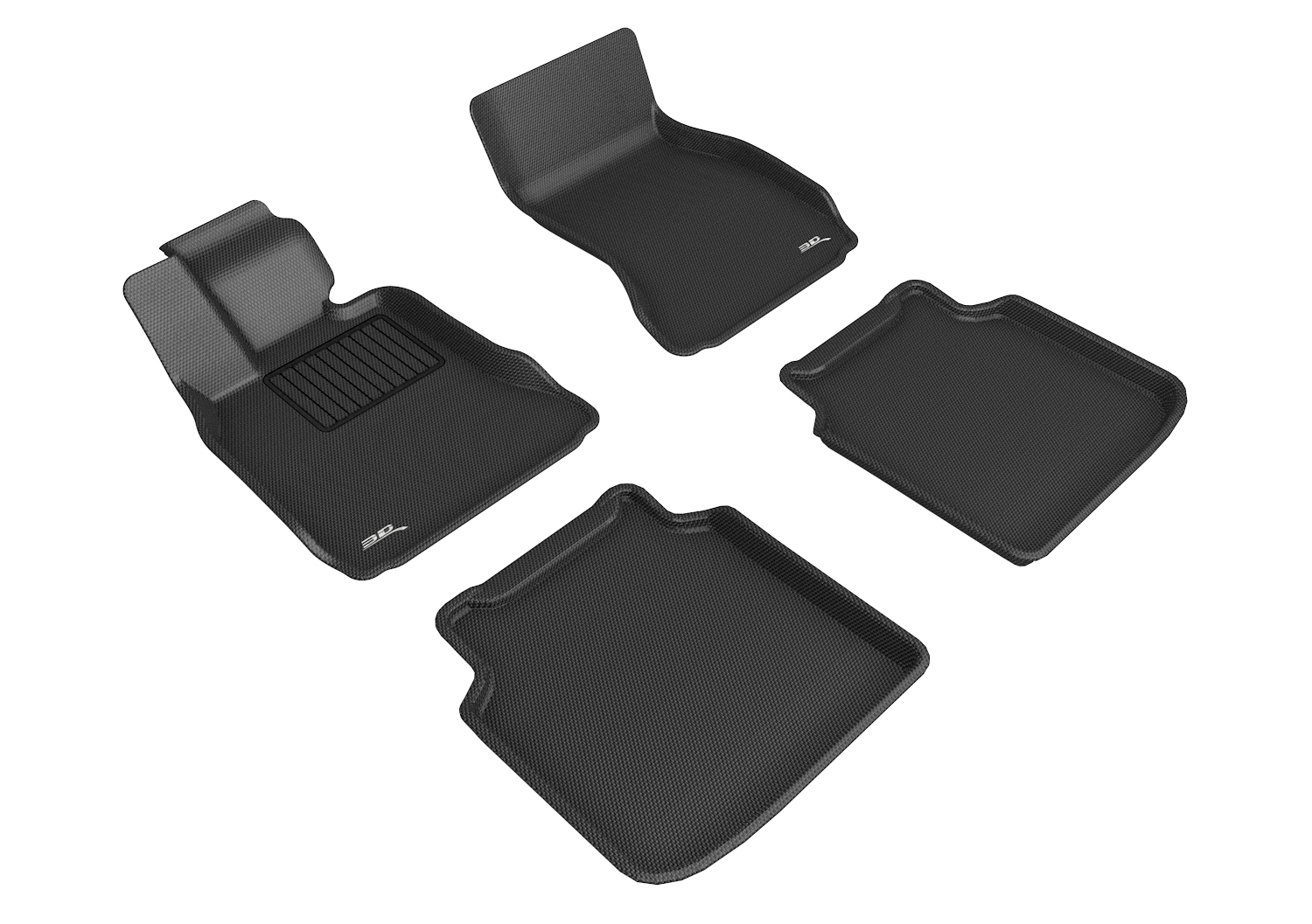 3D MAXpider Compatible with BMW 7 SERIES LI (F02) RWD 2009-2012 KAGU BLACK R1 R2