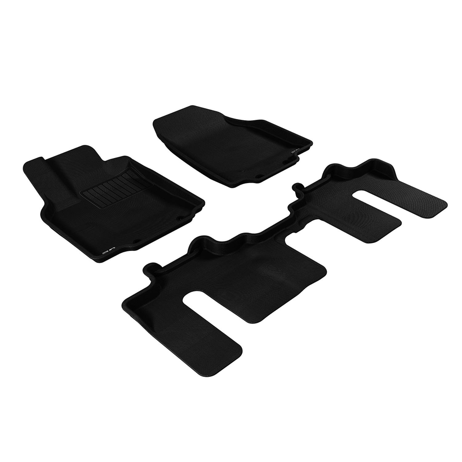 For 2007-2015 Mazda CX-9 Black All Weather KAGU Floor Mat 3PC